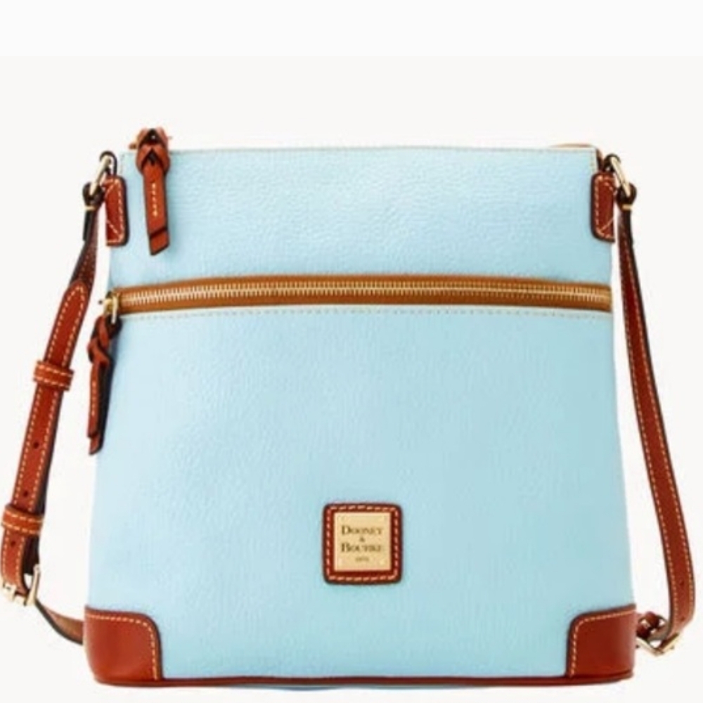 Dooney & Bourke Light Blue and Brown Crossbody Bag